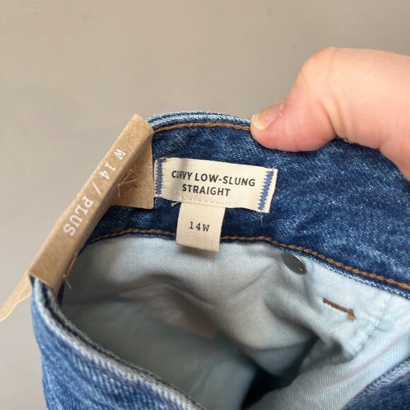 NEW Madewell Plus Curvy Low-Slung Straight Jeans in Palmina Wash- 14W - Picture 7 of 7